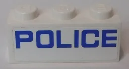 Brick 1 x 3 with Blue 'POLICE' Pattern (Sticker) - Set 60048