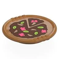 Duplo Disk with Pizza, Coral/Lime/Dark Tan Ingredients Print
