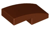 Brick Curved 2 x 1 No Studs [1/2 Bow] / Reddish Brown