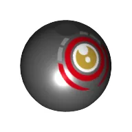 Technic Ball Joint with Yellow Eye and Red Circle Print