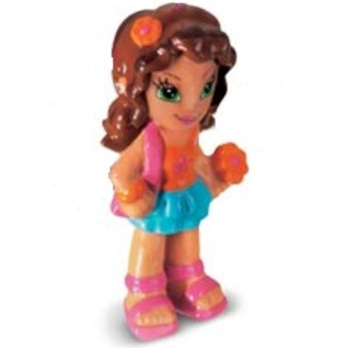 Lego Clikits Figure, Daisy, Brown Hair, Orange Top, Aqua Skirt, Dark Pink Sandals / [No Color/Any Color]