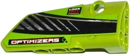 Technic, Panel Fairing # 4 Small Smooth Long, Side B with 'LOOK OUT', 'OPTIMIZERS' and Black and Silver Stripes Pattern (Sticker) - Set 42037