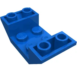 Brick Sloped Inverted 45° 4 x 2 Double with 2 x 2 Recessed / Blue