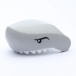Animal Body Part, Shark Head with White Teeth and Black Eyes Print / Light Bluish Gray