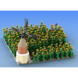Windmill & Sunflowers