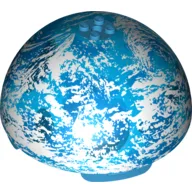 Dome Hemisphere 11 x 11 with 2 x 2 Studs on Top and Kamino Black / Blue / White Planet Print