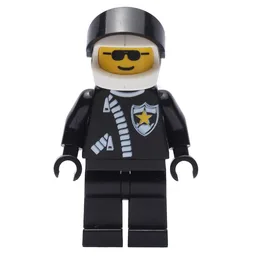 Policeman with Zipper Jacket and Helmet with Black Visor