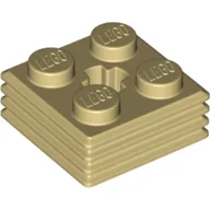 Plate Special 2 x 2 x 2/3 with Axle Hole and Grill on Sides (Haybale) / Tan
