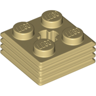 Lego Plate Special 2 x 2 x 2/3 with Axle Hole and Grill on Sides (Haybale) / Tan