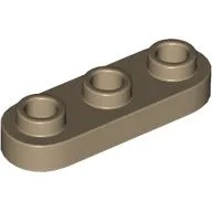 Plate Special 1 x 3 Rounded with 3 Open Studs / Dark Tan