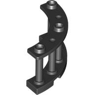 Lego Fence Spindled 4 x 4 x 2 Quarter Round with 3 Studs / Black