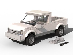 White Pickup Truck - City Scale