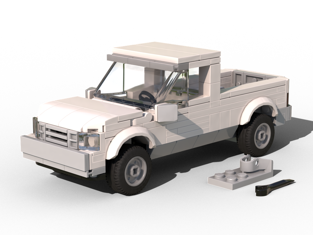 Lego White Pickup Truck - City Scale
