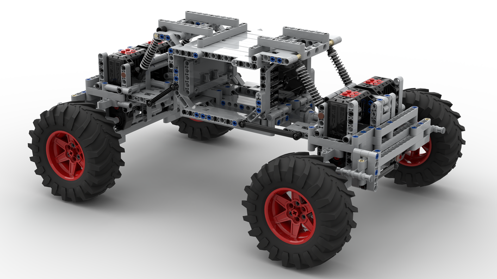 Lego Red Yeti CHASSIS - 4x4 buggy motor monster (PROTOTYPE)