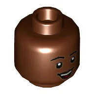 Minifig Head Izzy Hawthorne / Monica Rambeau (Photon), Eyelashes, Open Mouth Smile / Smirk Print