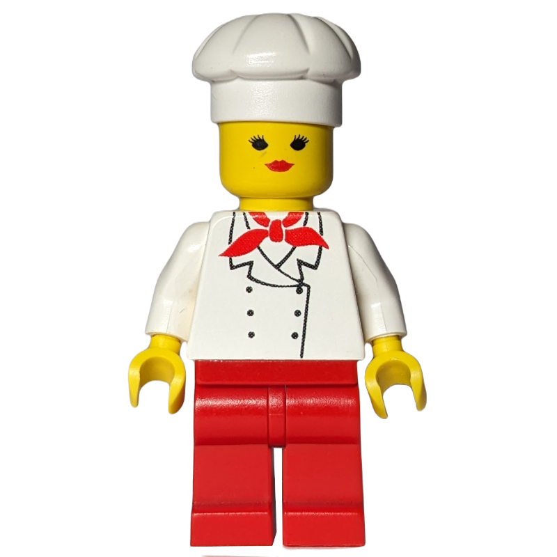 Lego Chef, Woman, Red Neckerchief, Red Legs