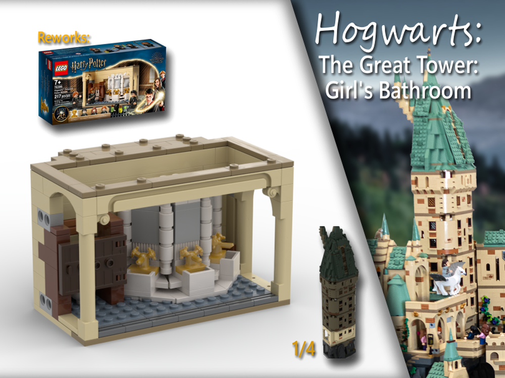 Lego HP Modular - Girl's Bathroom Rework - Great Tower 1/4