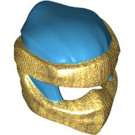Lego Wrap with Short Back Knot Smooth, Pearl Gold Mask pattern / Dark Azure