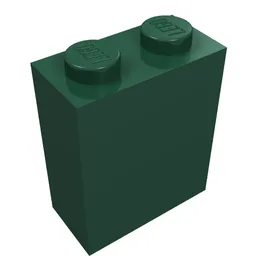 Brick 1 x 2 x 2 with Inside Stud Holder / Dark Green