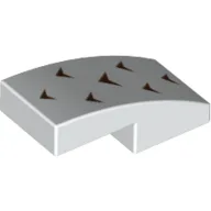 Brick Curved 2 x 1 No Studs with 7 Arrows Print / White