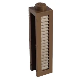 Modulex Brick 1 x 1 x 4 with Vertical Grooves / Modulex White