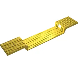 Vehicle Base, Train 6 x 34 Split-Level with Bottom Tubes / Yellow