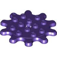 Lego Plate Special 4 x 4 Splat Gear, 10 Teeth / Dark Purple