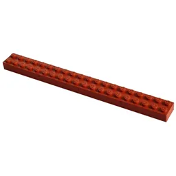 Modulex Brick 2 x 20 with M on Studs / Modulex Red
