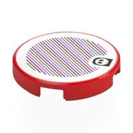 Tile Round 2 x 2 with Shy Guy and Barcode Print (Sticker) / Red
