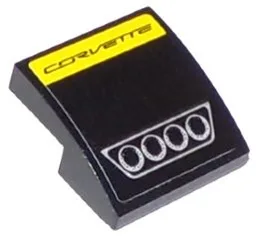 Slope, Curved 2 x 2 x 2/3 with 'CORVETTE' and 4 Exhaust Pipes Pattern (Sticker) - Set 75870