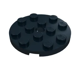 Plate Round 4 x 4 with Pin Hole / Black