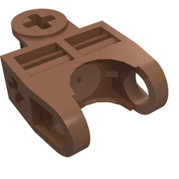 Technic Axle Connector 2 x 3 with Ball Socket, Open Sides / Light Brown