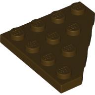 Lego Wedge Plate 4 x 4 Cut Corner / Dark Brown