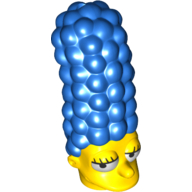 Lego Minifig Head Special, Simpsons, with Tall Hair and Eyes Looking Right Print (Marge Simpson) / Blue