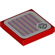 Tile 2 x 2 with Fire Bro and Barcode Print (Sticker) / Red
