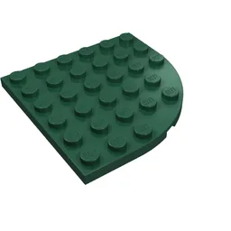 Plate Round Corner 6 x 6 / Dark Green