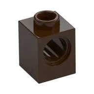 Technic Brick 1 x 1 with Pin Hole / Dark Brown