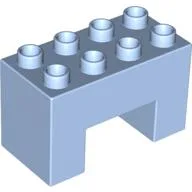 Duplo Brick 2 x 4 x 2 with 2 x 2 Square Arch / Bright Light Blue