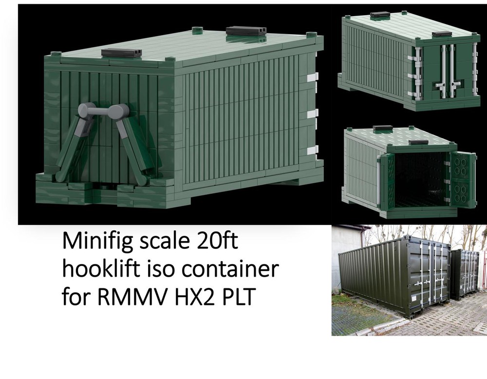 Lego PLS v1 20ft hooklift iso container for RMMV HX2 PLT