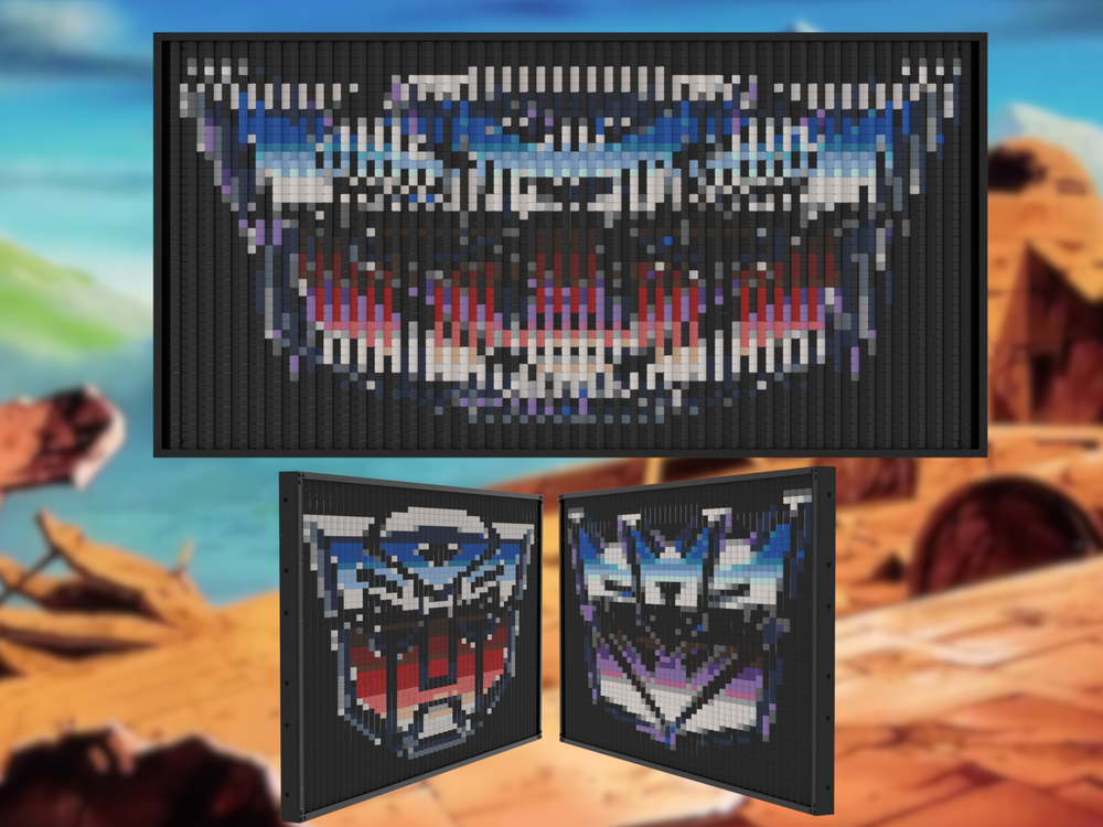 Lego Autobot/Decepticon Logo Cheese Slope Art