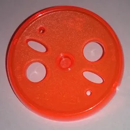 Projectile, Disk, 4 Holes, 2 Large Holes, 2 Small Holes / Trans-Neon Orange