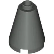 Cone 2 x 2 x 2, Open Stud / Dark Gray