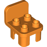 Lego Duplo Chair with 4 Studs and Rounded Back / Orange