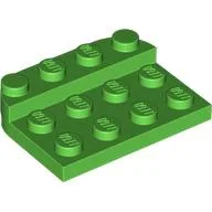 Plate Round Corners Double 3 x 4 with 1 x 4 Raised Edge Studs / Bright Green