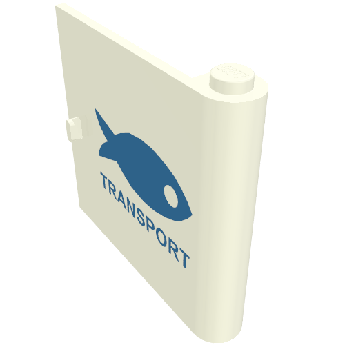 Lego Door 1 x 5 x 4 Right with Blue Fish & TRANSPORT Print