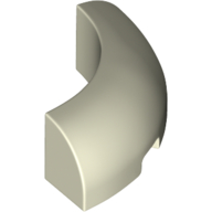 Lego Brick Round Corner 3 x 3 x 1 No Studs / Glow in Dark White