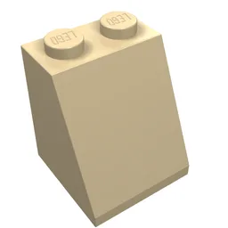 Brick Sloped 65° 2 x 2 x 2 with Bottom Tube / Tan