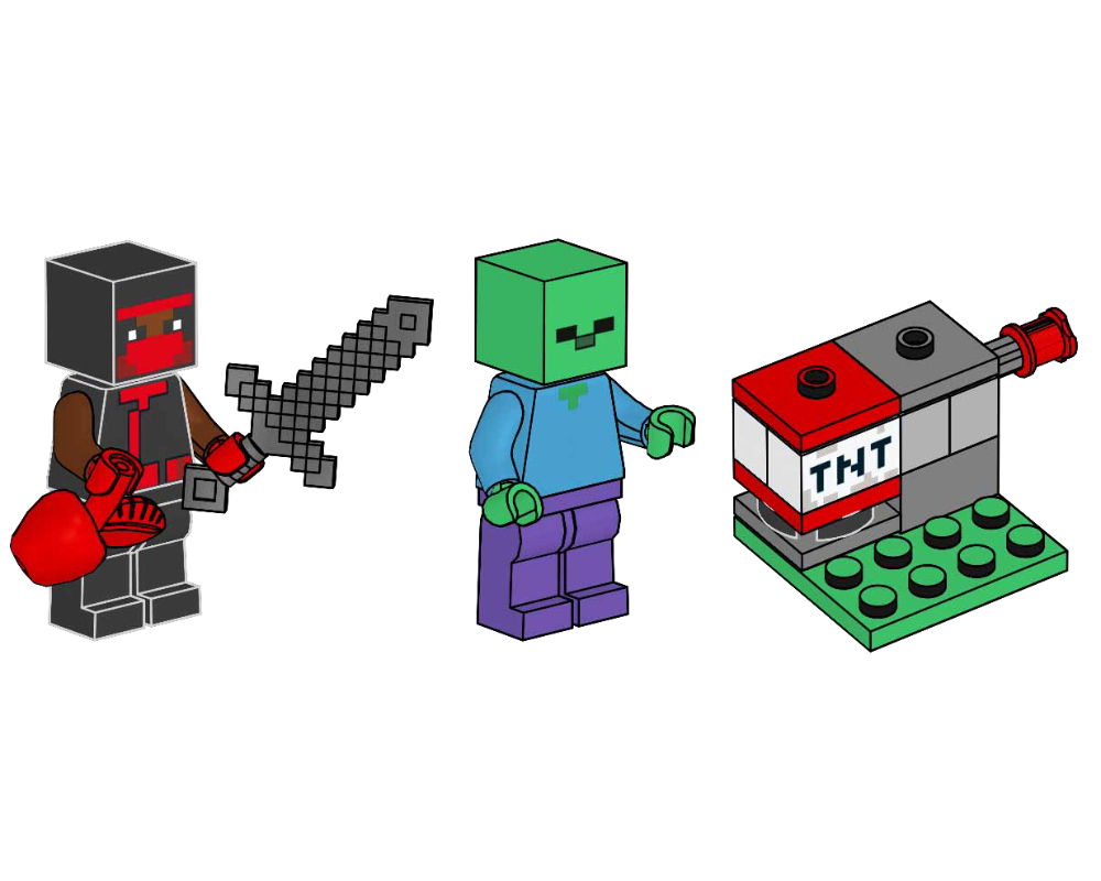 Lego Ninja, Zombie and TNT Launcher