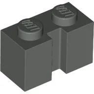Brick Special 1 x 2 with Groove / Dark Gray