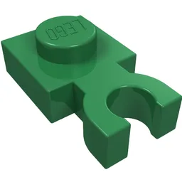 Plate Special 1 x 1 with Clip Vertical [Thick U Clip] / Green